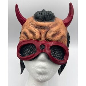 Rockstar Devil Halloween Mask Red Horne One Size Adult‎